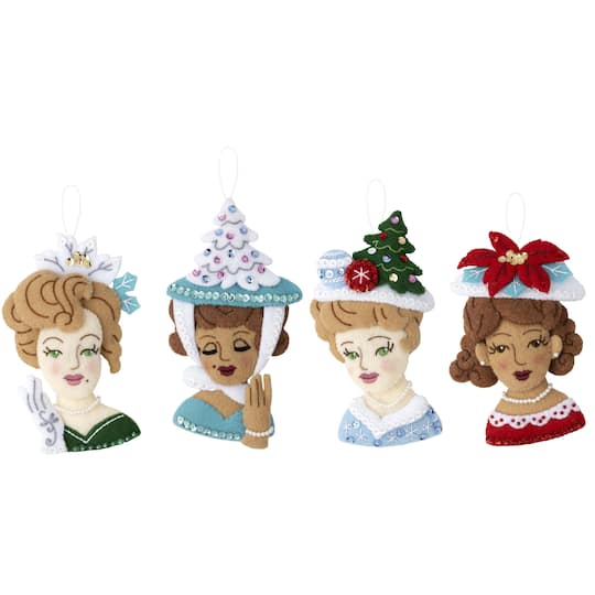 Bucilla&#xAE; Christmas Hat Parade Felt Ornaments Applique Kit